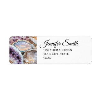 Geode Crystal Wedding Return address Labels Returadress Etikett