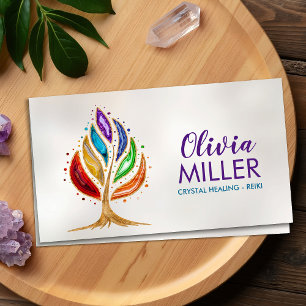 Geode Crystals Chakras Träd Visitkort