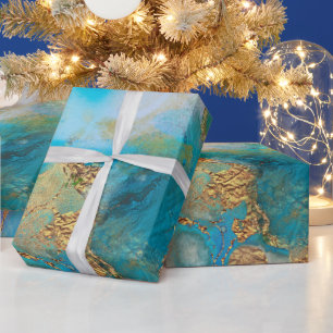 Geode faux guld blue lila agate peace chic presentpapper