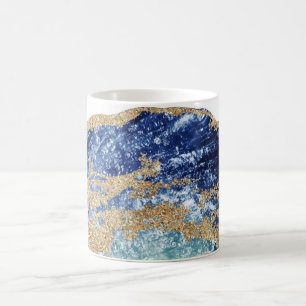 Geode för Agate för *~*stenvattenfärg guld- Kaffemugg