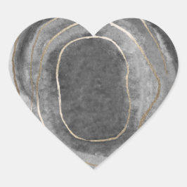 Geode Gemstone Agate Wedding Favor Stickers Hjärtformat Klistermärke