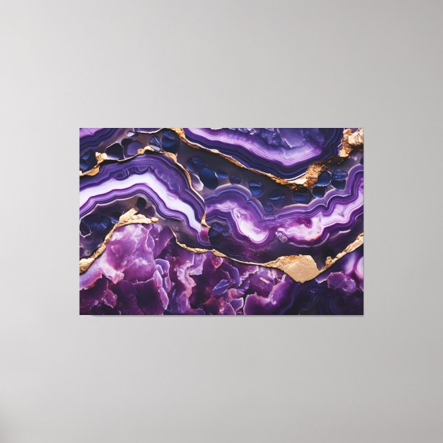 Geode Print in Amethyst Goede Wall Art Canvastryck (Framsida)