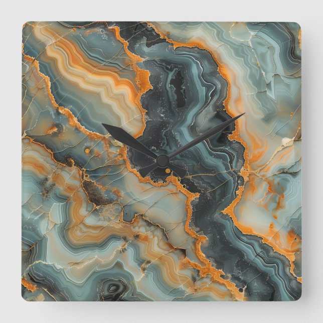Geode Wall Clock Fyrkantig Klocka (Framsida)