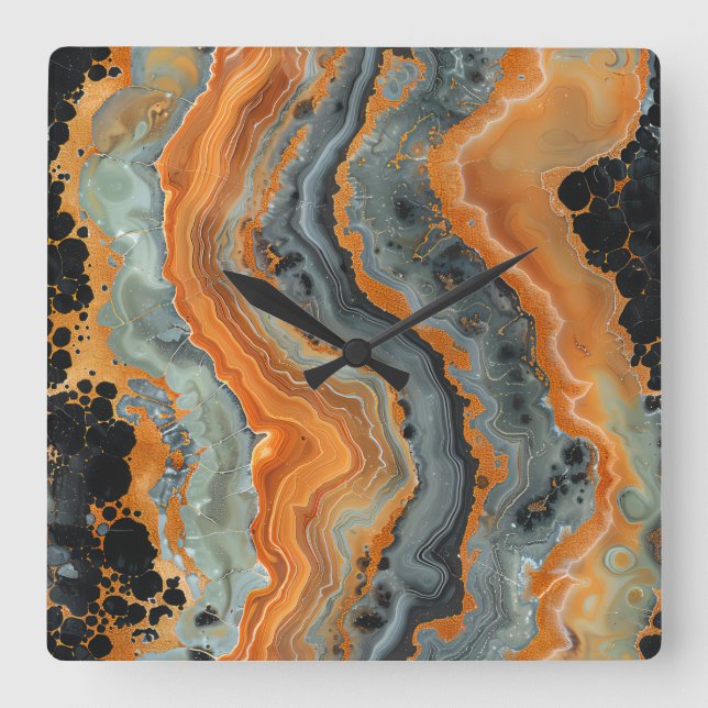 Geode Wall Clock Fyrkantig Klocka (Framsida)