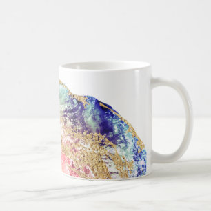 *~* Geode Watercolor Agate Guld Glitter Sten Kaffemugg