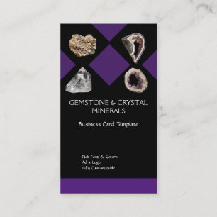 Geodes, Amethyst & kvartkristaller Visitkort