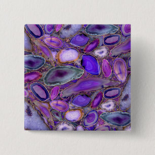 Geodes crystal mönster - Lila och Violet Knapp