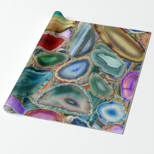 Geodes crystal mönster - Multifärgad Presentpapper