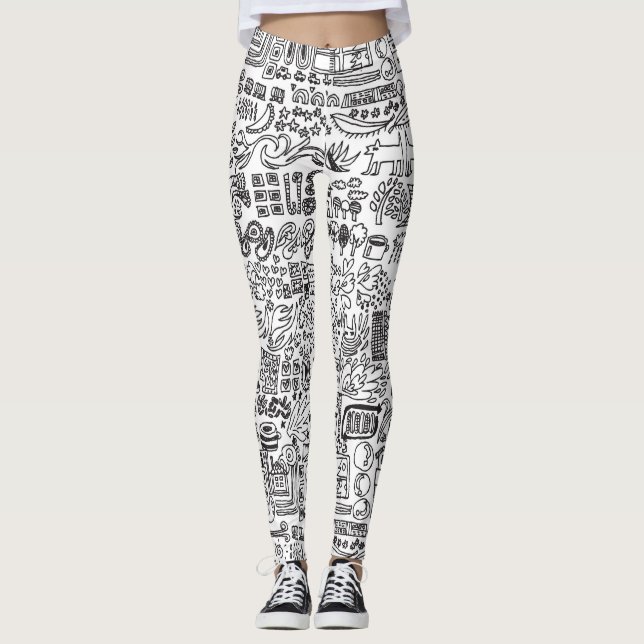 Geodesign abstrakt mönster. leggings (Framsida)