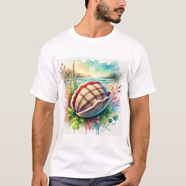 Geoduck Clam 170624AREF120 - Watercolor T Shirt (Framsida)