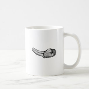 Geoduck mussla (den svartvita illustrationen) kaffemugg