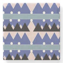 Geoemetric Blue Rosa Black Teal Mönster