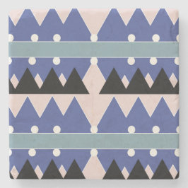 Geoemetric Blue Rosa Black Teal Mönster Stenunderlägg