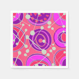 Geoform för abstrakt, rosa och orange pappersservett