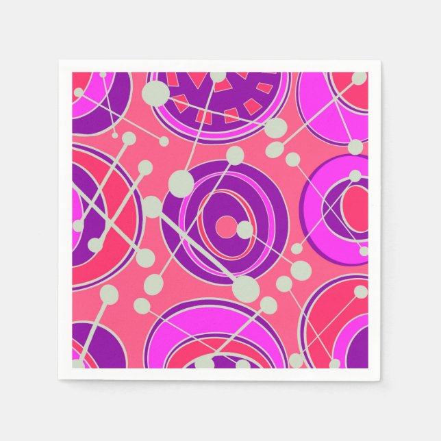 Geoform för abstrakt, rosa och orange pappersservett (Framsidan)