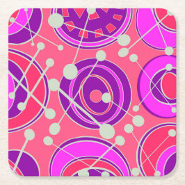 Geoform för abstrakt, rosa och orange underlägg papper kvadrat