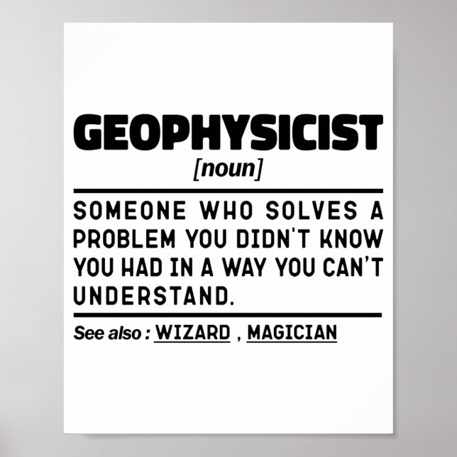Geofysiker Substantiv Definition Geofysik Älskare  Poster (Framsidan)