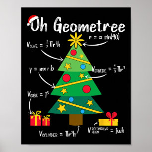 Geogeometri för julgran-matematik för roligt poster