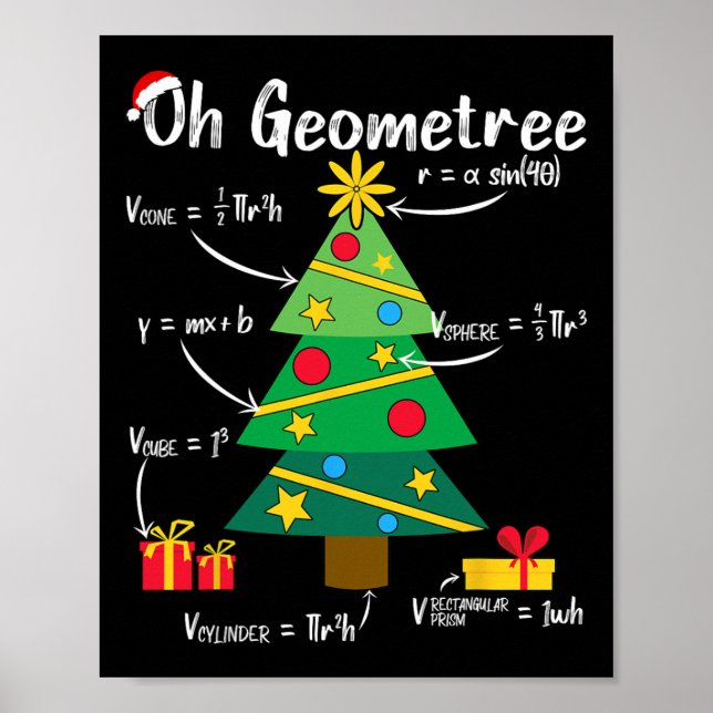 Geogeometri för julgran-matematik för roligt poster (Framsidan)