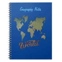 Geografi anteckningsbok för studenter & lärare: