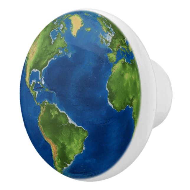 Geografi av Watercolor Earth globe geography 3D il Knopp (Höger)