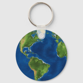 Geografi av Watercolor Earth globe geography 3D il Nyckelring