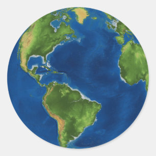 Geografi av Watercolor Earth globe geography 3D il Runt Klistermärke