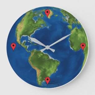Geografi av Watercolor Earth globe geography 3D il Stor Klocka