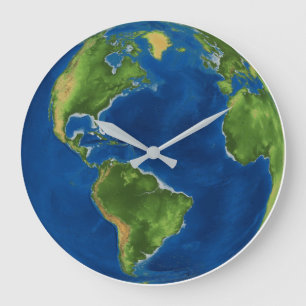 Geografi av Watercolor Earth globe geography 3D il Stor Klocka