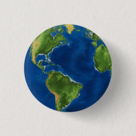 Geografi av Watercolor Earth globe, rolig 3D-illus Knapp