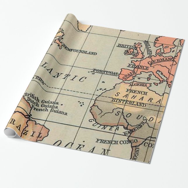 Geografi för världskartan  presentpapper (Utrullad)