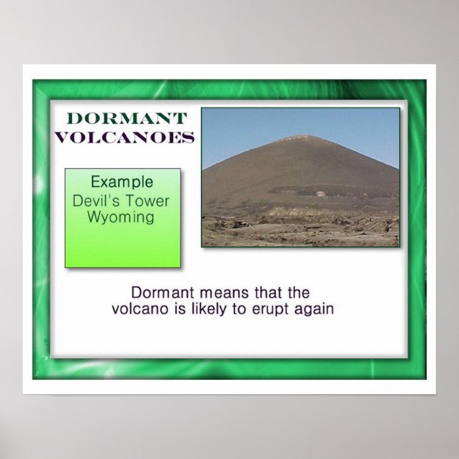 Geografi, fysiska sovande vulkaner poster (Framsidan)