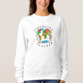 Geografi lärare text med färgrik Globe Grafik T Shirt