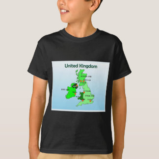 Geografi samhällskunskap, United Kingdom, karta Tee Shirt