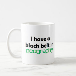 Geografi svart bälte kaffemugg