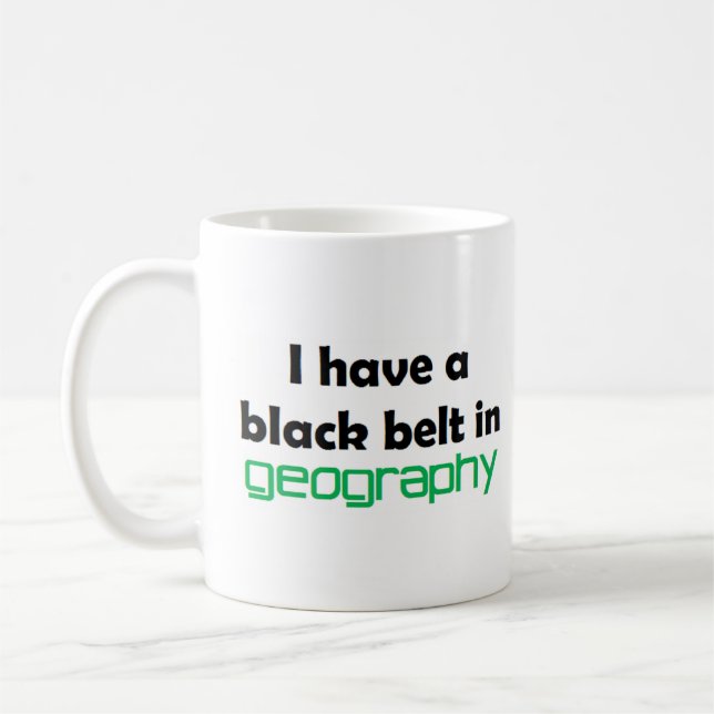 Geografi svart bälte kaffemugg (Vänster)