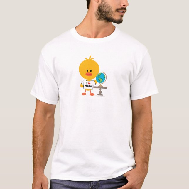 Geografichicken lurar rund halsutslagsplatsen t shirt (Framsida)