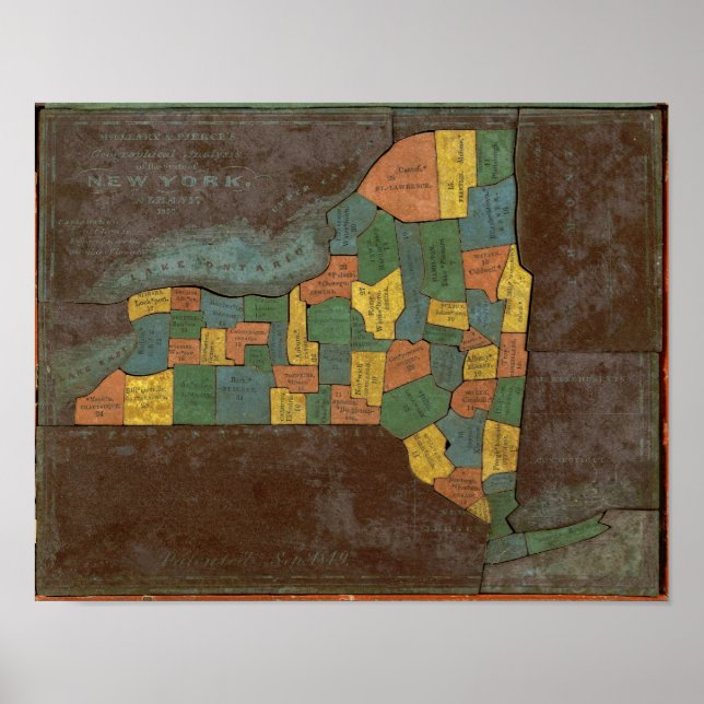 Geografisk analys av delstaten New York Poster (Framsidan)