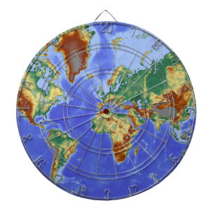 Geografisk internationell karta för värld darttavla