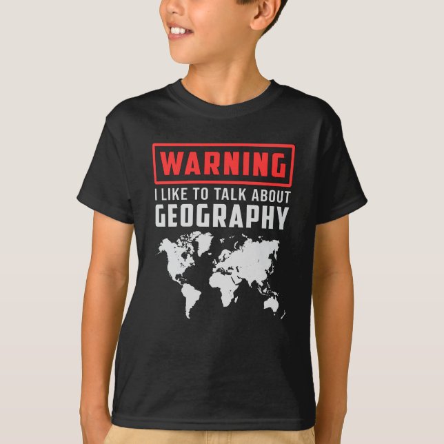Geografisk lärarinna från Karta Continny World Gif T Shirt (Framsida)