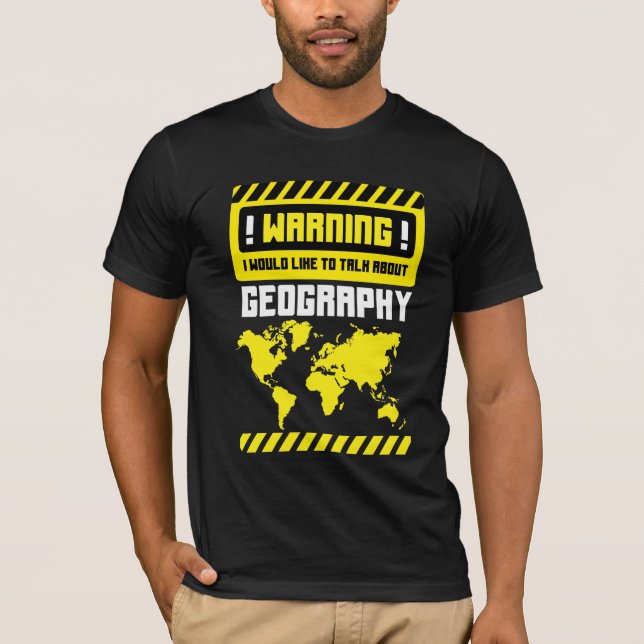 Geografisk läroplan för lärare i världskartan t shirt (Framsida)