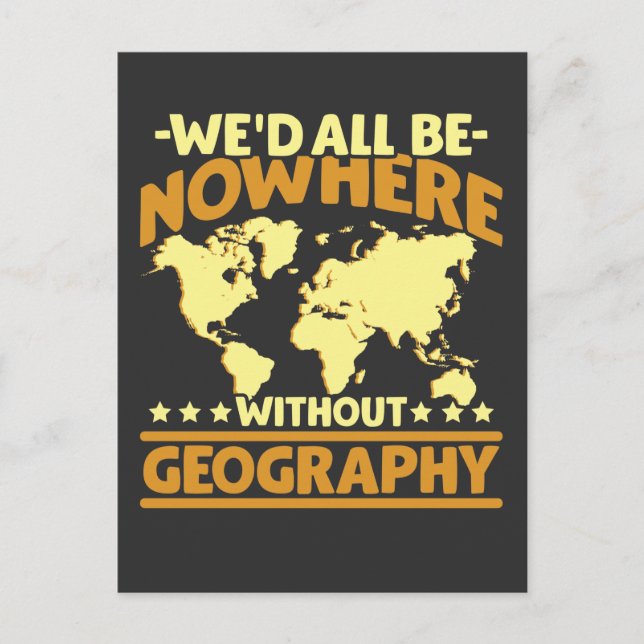Geografisk världskarta över geografiska områden vykort (Framsida)