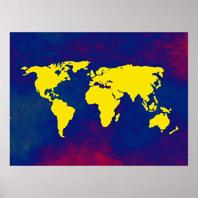 geografisk världskartdekoder poster (Framsidan)