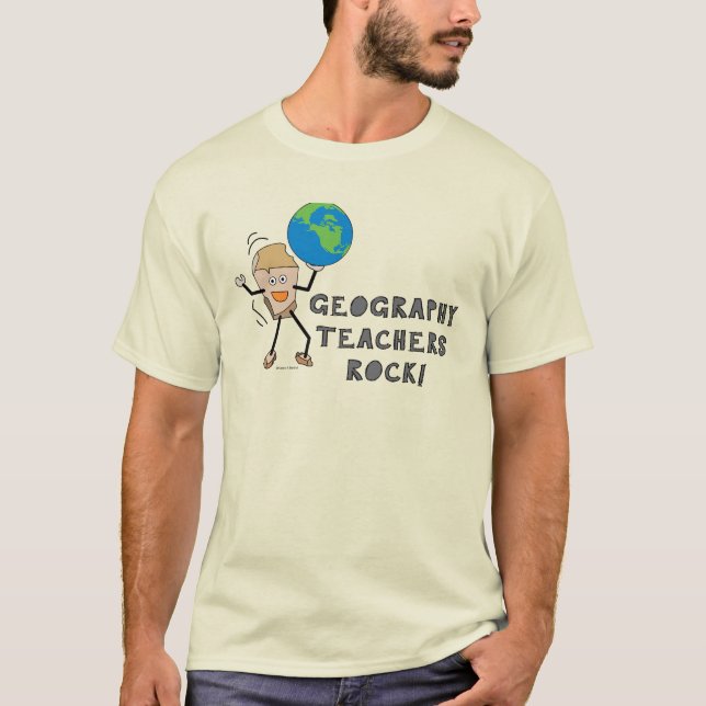 Geografiska lärare Sten T Shirt (Framsida)