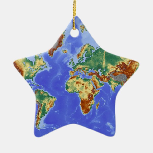 Geografiskt Internationell i Karta Julgransprydnad Keramik (Framsidan)