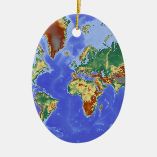 Geografiskt Internationell i Karta Julgransprydnad Keramik (Framsidan)