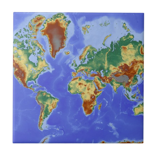 Geografiskt Internationell i Karta Kakelplatta (Framsidan)