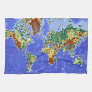 Geografiskt Internationell i Karta Kökshandduk