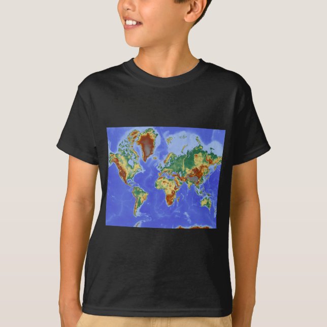 Geografiskt Internationell i Karta T-shirt (Framsida)