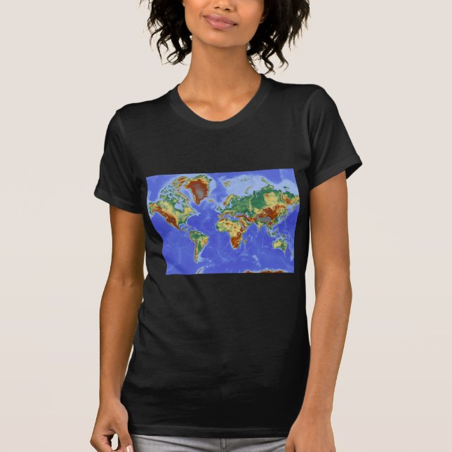 Geografiskt Internationell i Karta T Shirt (Framsida)